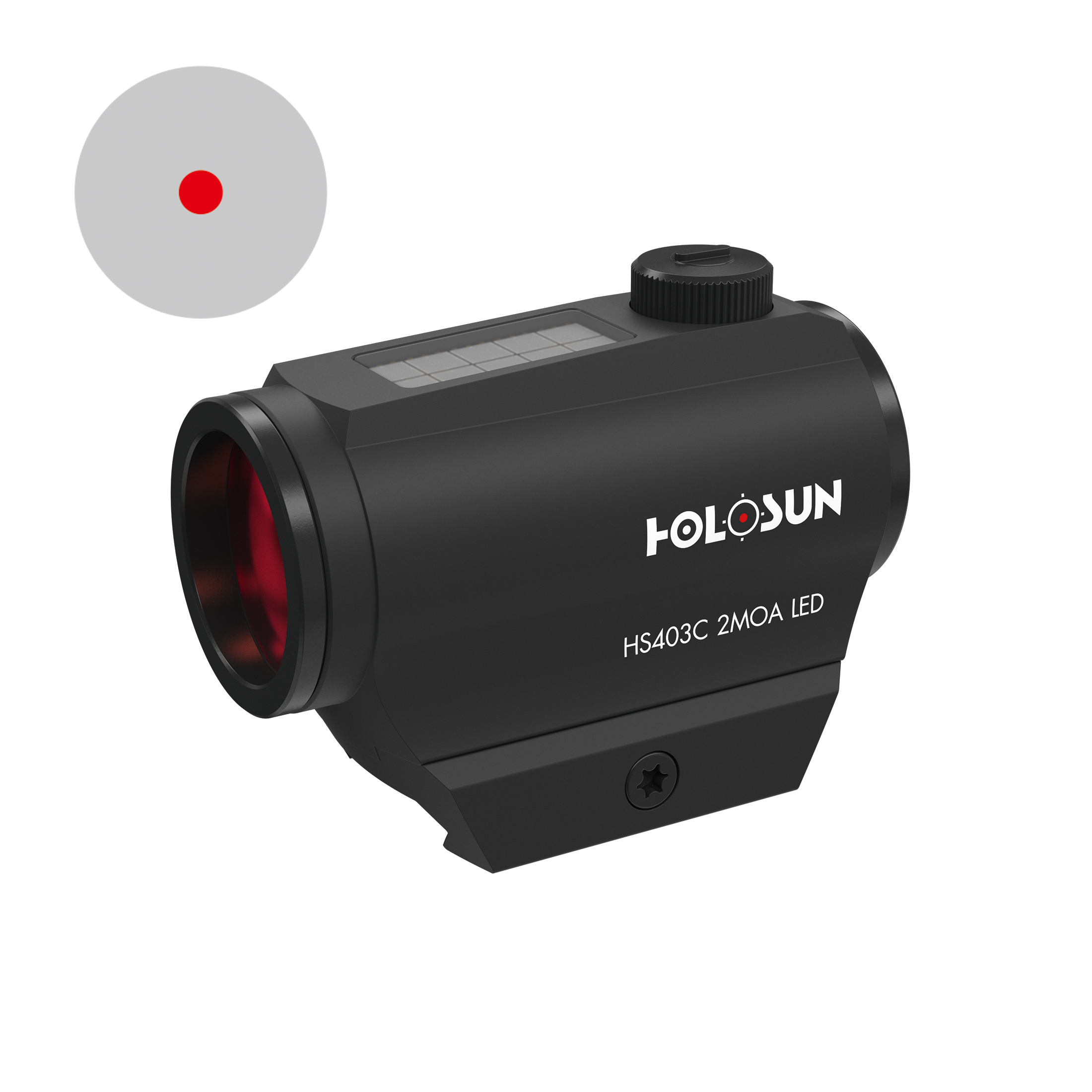 Holosun HS403C Microdot Rotpunkt Visiermit 2MOA Punkt Absehen und Solarzelle, schwarz, Picati…